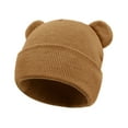 thumbnail image 6 of YWOAGH Winter Knitted Hat For Kids With Adorable Bear Ears Soft Stretchy Warm Cap For Boys And Girls Coffee 0-3, 6 of 8