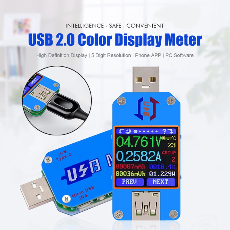 UM25 UM25C USB2.0 Type-C LCD Color Tester Voltage Current Meter Voltmeter 