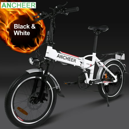 Ancheer Foldable Electric Bike Adjustable Mountain Bicycle with Smart Lithium