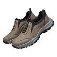 thumbnail image 3 of Zapatillas de deporte casuales Zapatos de senderismo transpirables para hombres Zapatos para correr sin cordones (39) Caqui, 3 of 8