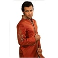 thumbnail image 1 of Pyjama Col Haut Indien Mariage Rouille Sherwani Kurta pour Hommes. Ce Produit Est Fait sur Commande., 1 of 4