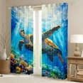 thumbnail image 2 of Erosebridal 3D Sea Turtle Curtains and Drapes (38x45), Underwater World 30%-50% Blackout Curtains for Bedroom, Marine Coral Curtains for Living Room, Window Drapes Room Decor, 2 of 6