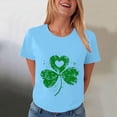 thumbnail image 6 of vigerkar Women's St Patrick's Day T-Shirt Lucky Irish Shamrock Graphic Tees Tops (Sky Blue, M), 6 of 8