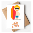 thumbnail image 1 of Naked Surfing Australia Cartoon Nota en blanco del sobre de la tarjeta de agradecimiento, 1 of 4