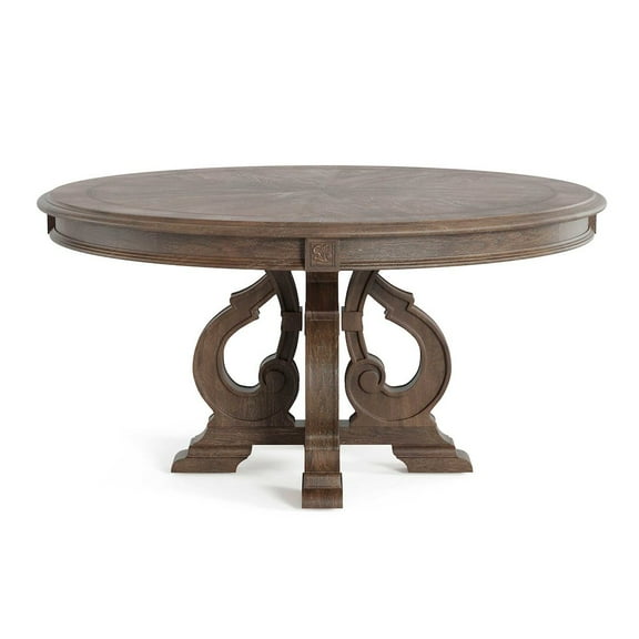 Furniture of America Clyde Rustic Wood Round Dining Table in Natural Tone