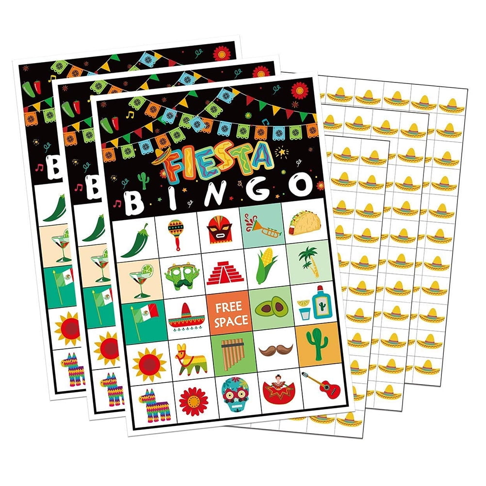 1 Set Mexican Bingo Game Set Party Game Bingo Cards for 24 Persons