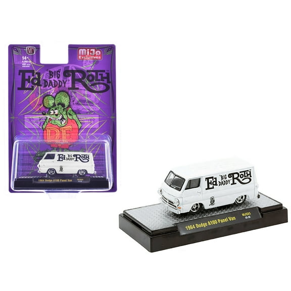 1964 Dodge A100 Panel Van "Ed 'Big Daddy' Roth - Rat Fink" White Limited Edition 1/64 Diecast Model Cars by M2 Machines