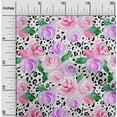 thumbnail image 1 of oneOone Cotton Silk Rose Pink Fabric Flower Watercolor Sewing Material Print Fabric By The Yard 42 Inch Wide, 1 of 4