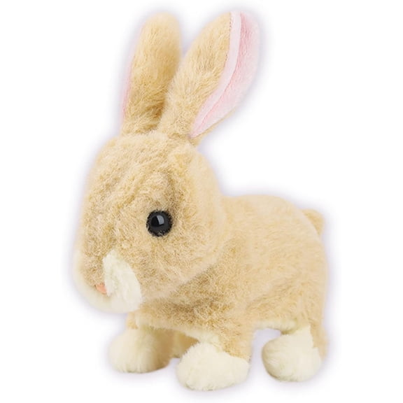 Playful Bunny Hops Around Makes Sounds Wiggles Ears and Nose Cute Interactive Rabbit Kids Soft Cuddly Electronic Pet Battery Toy Animal Great Gift for Children Boy Toddler Easter Girl, 7"