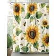 thumbnail image 2 of Shower Curtain Sunflower Bee Shower Curtains for Bathroom, Waterproof Polyester Shower Curtain Set with Hooks, Extra Long 72" x 84" Watercolor Spring Pastoral, 2 of 6