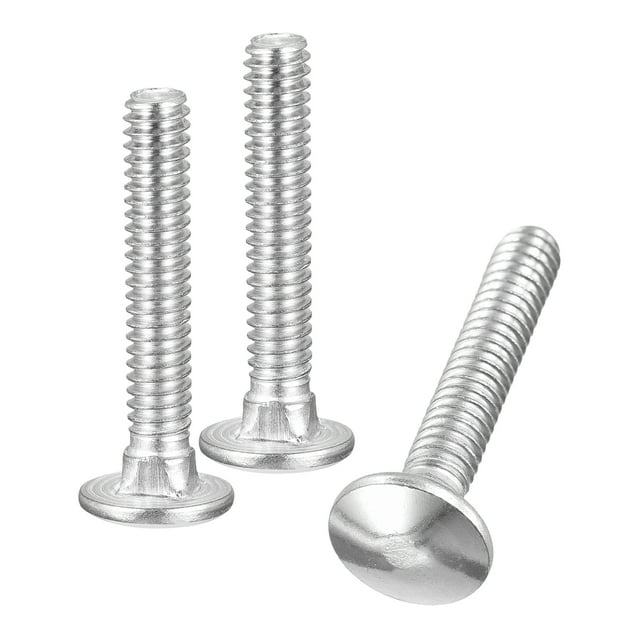 1/4-20x1-1/2" Carriage Bolt, 10pack Round Head Square Neck Screws, 304 Stainless Steel, Fully Threaded