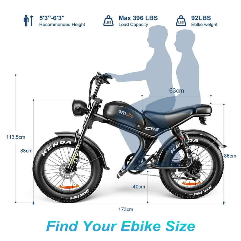 Emoko C93 Electric Bicycle 750W, 20x4.0
