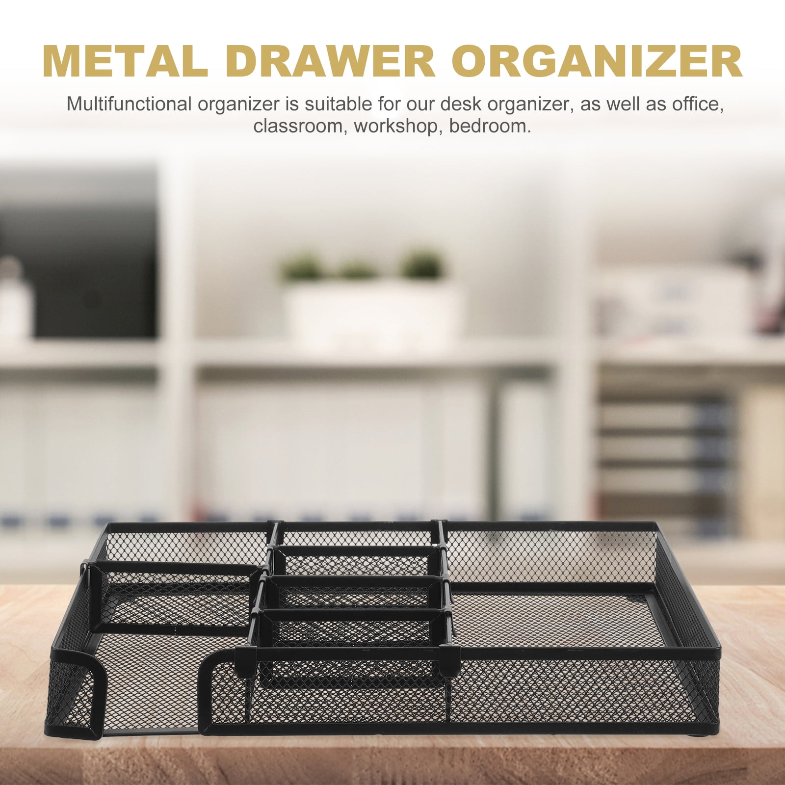 unbranded  Mesh Pen Holder Desk Drawer Organizer Metal Partition for Tray Box Accessories