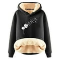thumbnail image 2 of Lined Hoodies for Women 2025 Winter Long Sleeve Thick Graphic Hooded Sweatshirt Pullover Tops, 2 of 3
