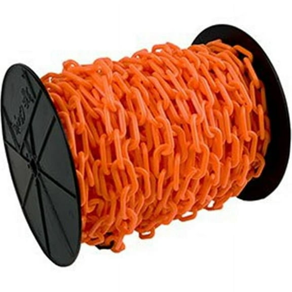 Plastic Chain, Safety Orange, 125 ft Length, Gloss 50112
