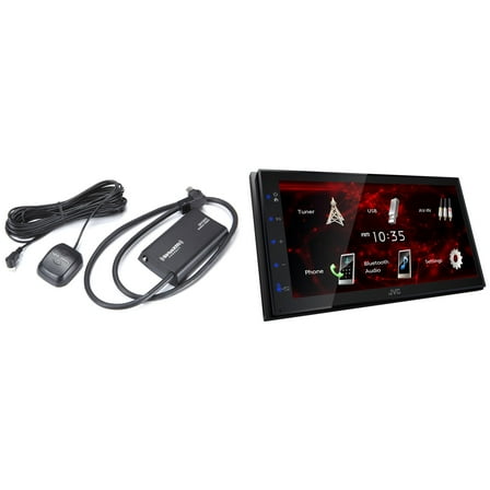 JVC KW-M180bt 6.8" Car Monitor Iphone Android Bluetooth Receiver Usb/3 Pre-Outs Bundle With Satellite Radio Tuner