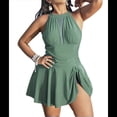thumbnail image 2 of Traje de Baño de Talla Grande con Control de Abdomen, Estilo Vintage, Clásico, Transpirable, para Mujer. Verde XL, 2 of 10