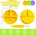 thumbnail image 3 of HSHDLDF Toddler Plates 3 Pack Feeding Set Suction Plates for Baby, Divided Design, Non-Slip Design, Unbreakable, BPA Free, Microwave & Dishwasher Safe (Purple & Yellow & Green-ca), 3 of 7