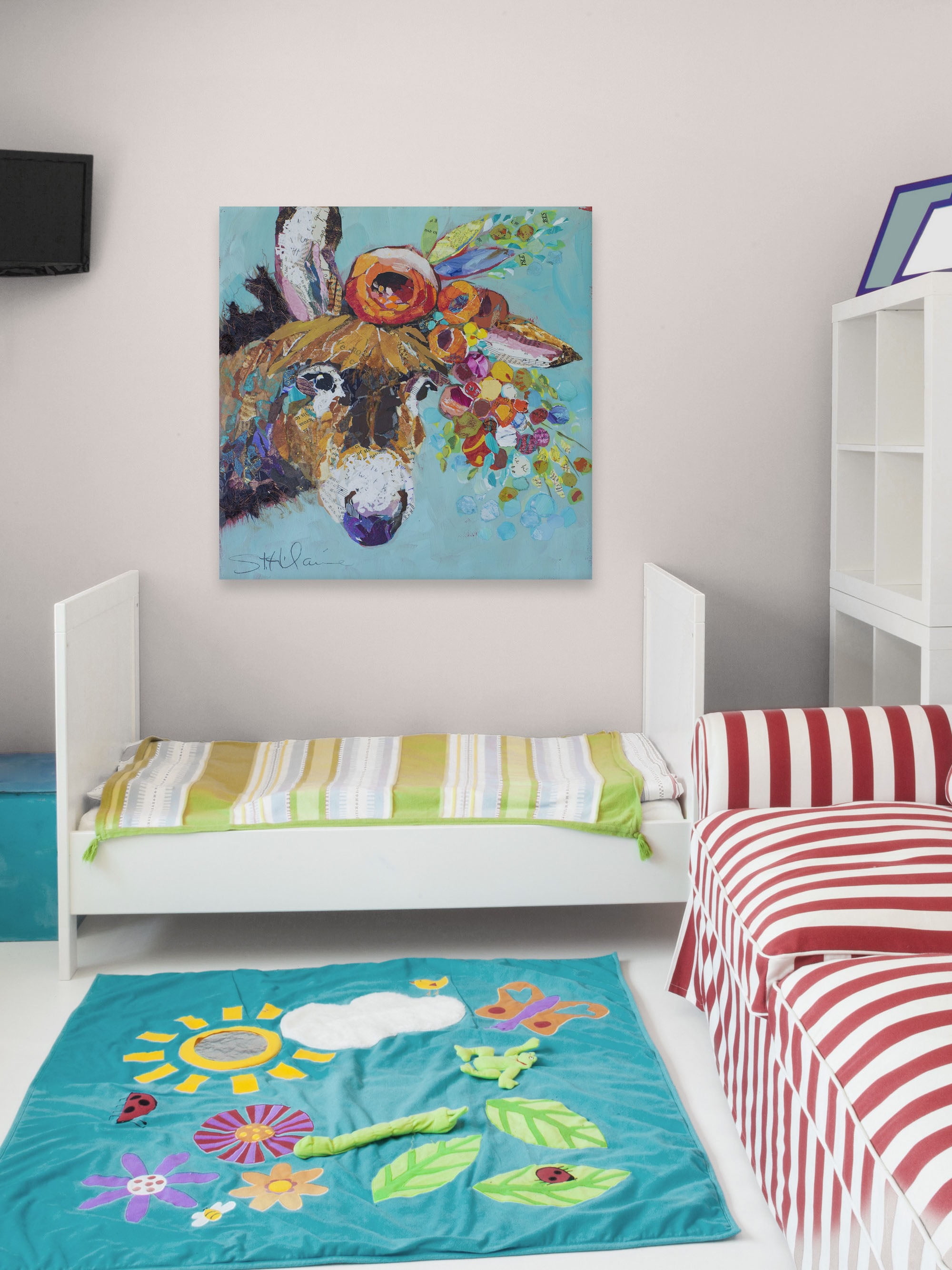 Marmont Hill Floral Donkey by Elizabeth St. Hilaire Canvas Wall Art