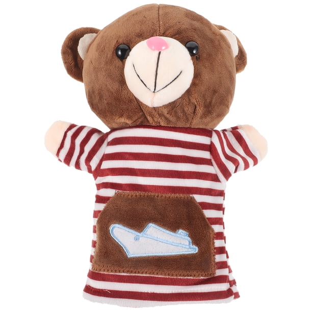 KAKOWELY Marionetas de mano de oso de peluche interactivas, juguete de rol para niños, marionetas de mano rellenas