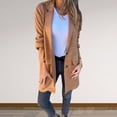 thumbnail image 3 of Lady Winter Coat Single-breasted Turn-down Collar Mid Length Overcoat Long Sleeves Pure Color Warm Fake Pocket Outerwear Jacket, 3 of 8