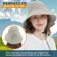 thumbnail image 4 of Women's Cotton Sun Hat with Neck Flap Cover, Packable Wide Brim UV Protection Hat for Fishing Hiking Garden Beach Golf Safari, 4 of 7