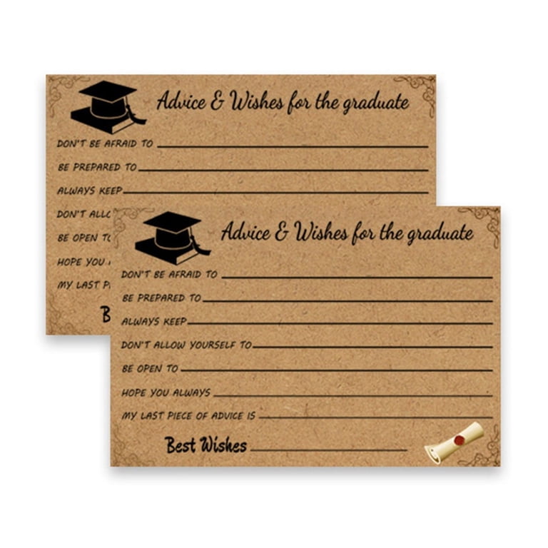 Graduation Advice And Well Wishes Cards For Graduates - Class Of 2025 Grad  Cap & Diploma Fill-In Advice Cards For High School, College Grad Party ...