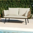thumbnail image 2 of Uforic All-Weather Wicker Patio Loveseat, Outdoor Love Seat Patio Sofa Chair - Beige, 2 of 10
