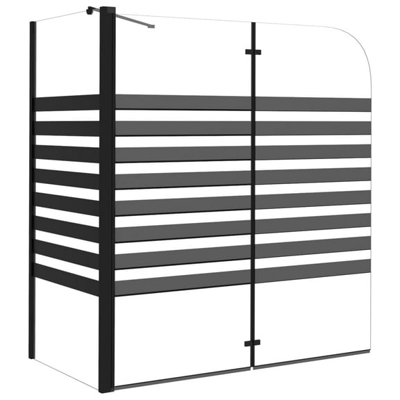 vidaXL Bathtub Shower Door Folding Bathtub Door Tub Enclosure Tempered Glass