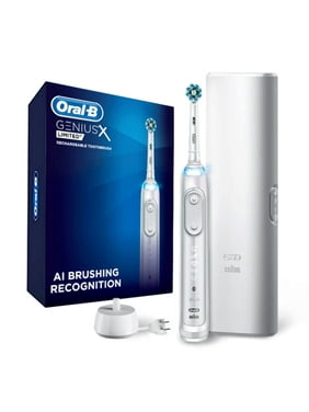 Oral-B Genius X Limited, Electric Toothbrush with Artificial Intelligence, Rechargeable Toothbrush (1) Replacement Brush Head, Travel Case, White