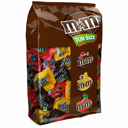 M&M’S Fun Size Variety Mix Milk Chocolate Candy | Contains 150 Packs, 5.3 Lbs. | Peanut, Peanut Butter, Milk Chocolate