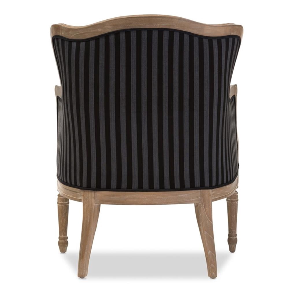 Baxton Studio Charlemagne Accent Chair in Black and Grey