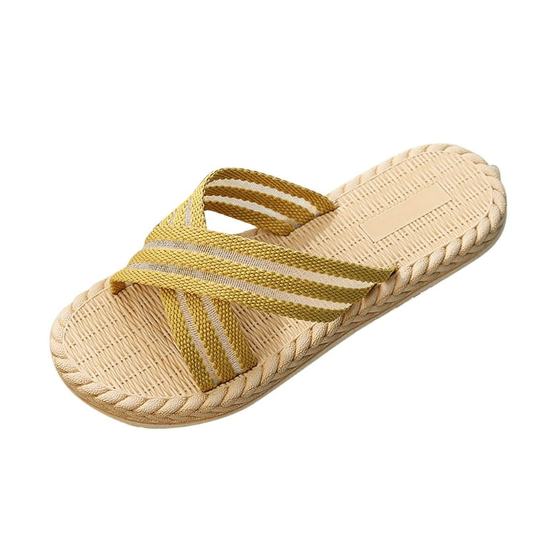 SEMIMAY Heel Wedge Flowers Sandals Mouth Strap Buckle Breathable