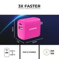thumbnail image 4 of Liquipel Powertek 20W A/C Combo Wall Charger Light-Up - Pink, 4 of 7