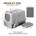 thumbnail image 3 of Kerhouze Stainless Steel Litter Box with Lid Enclosed Large Cat Litter Box with Poop Scooper Gray, 3 of 8