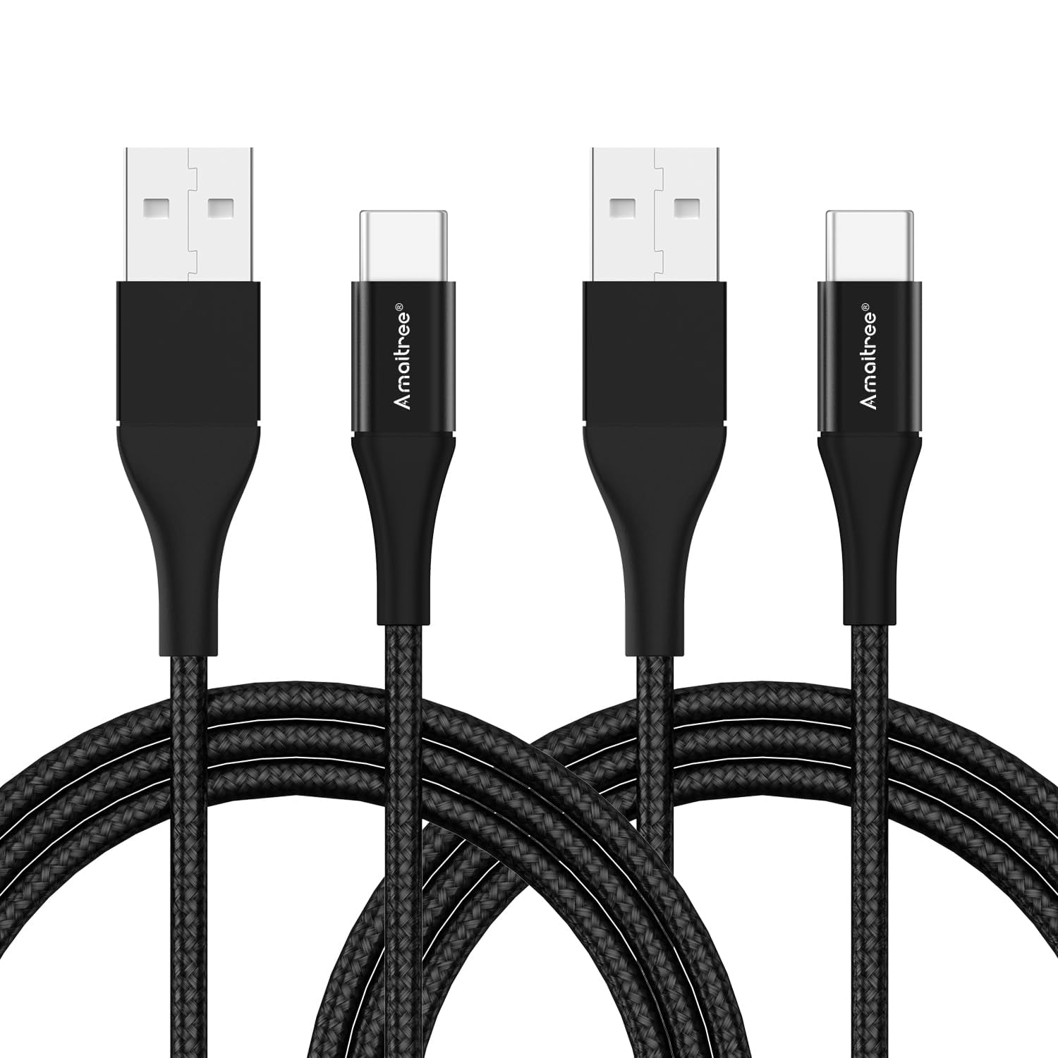 MHAWBL-USB C Cable, 2Pack 4Ft Fast Charging USB Type C Charger Woven Cord, 60W USB C Car Play Charging Data Cable for iPhone 17/16/15/Samsung Galaxy S24/S23,iPad Pro 2021,iPad Air 4 and More - Black