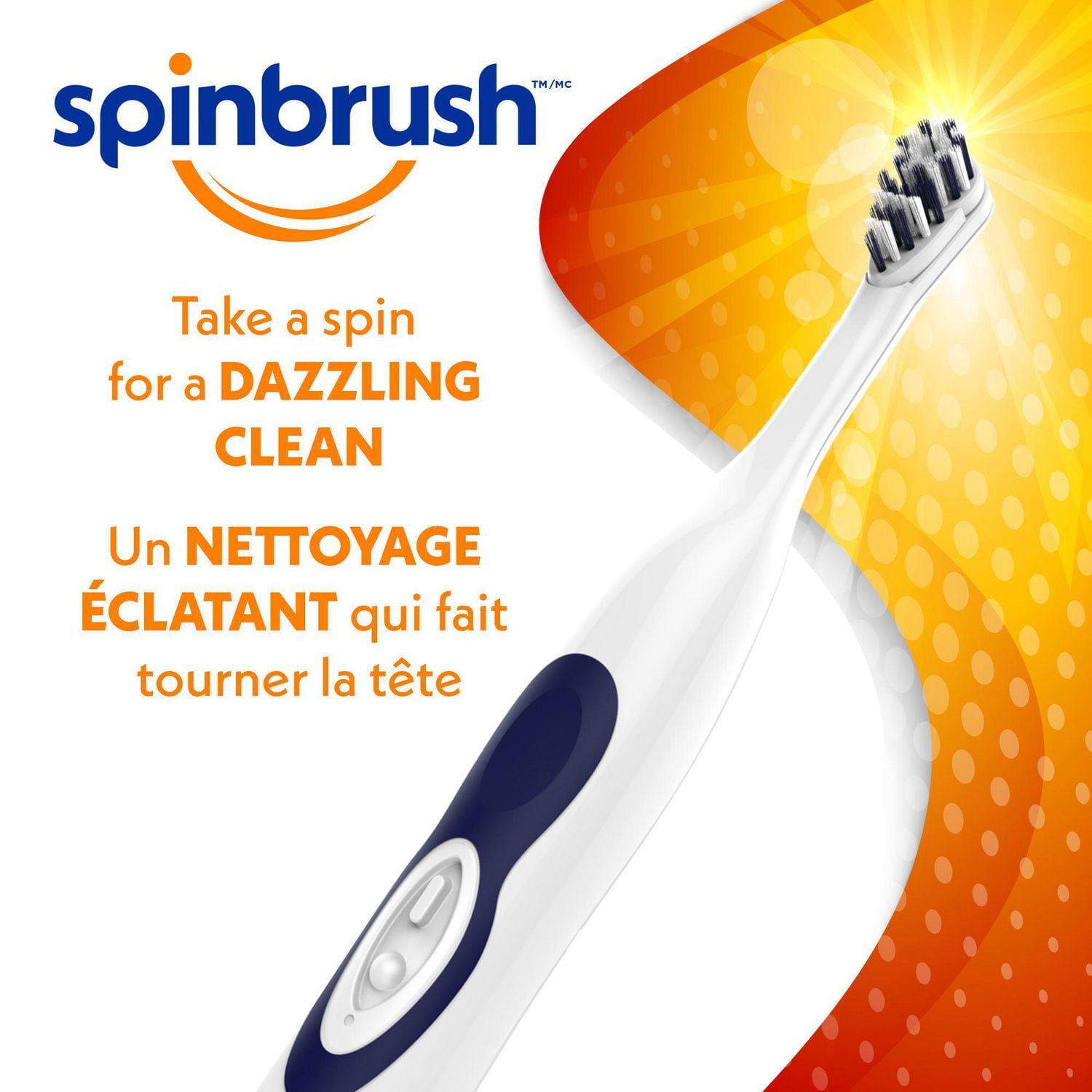 Spinbrush Brosse à dents à piles, soies moyennes