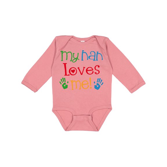 Inktastic My Nan Loves Me Boys or Girls Long Sleeve Baby Bodysuit