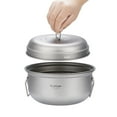 thumbnail image 3 of Riwcyla Titanium Steamer Stockpot Set with Lid Camping Soup Steaming Pot Pan Mess Kit, 3 of 6