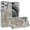 Blue, variant on For iPhone 15 Pro Charming Hearts Bling Diamonds Stones Chrome Hybrid Case - Silver