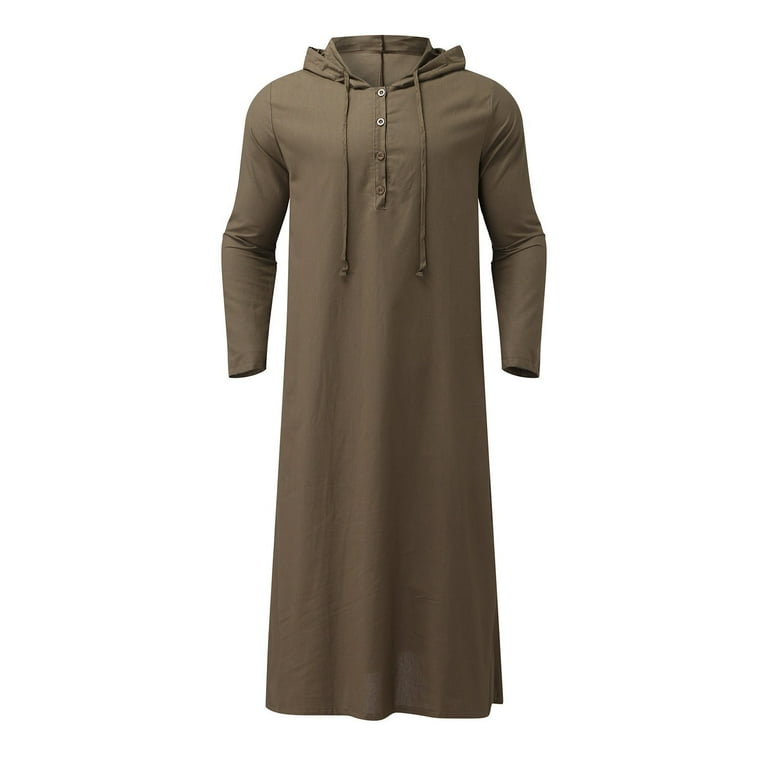 BKQCNKM Long Sleeve Tee Shirts For Men Muslim Pocket Hooded