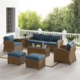 thumbnail image 2 of Pemberly Row Modern 7-piece Fabric Outdoor Sofa Set in Navy/Brown, 2 of 6