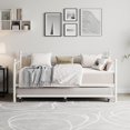 thumbnail image 1 of Twin Daybed with Pull-Out Trundle, Metal Frame with Flower Headboards, 1 of 2