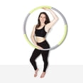 thumbnail image 1 of Body Hoops Weighted Hula Hoop for Exercise and Fitness (Green & Grey, Regular - 36 Diameter), 1 of 4