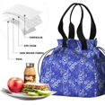 thumbnail image 4 of Pioneer Flower Floral Print Pattern Drawstring Lunch Bag Women - Drawstring Lunch Bag Insulated for Work Office - Stain-Resistant Large Lunchbags for Women with Multi-Pockets, 4 of 6