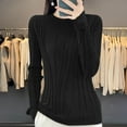 thumbnail image 2 of Ashirexll Sweaters for Women Trendy, Pullover Sweaters for Women, Women's Fashion Casual Round Neck Long Sleeve Pullover Solid Color Loose Knit Sweater Top, 2 of 5