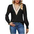 thumbnail image 1 of Birdeem Blouse Veste Texturée à Manches Longues à Col en V Uni pour Femme, 1 of 1