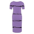 thumbnail image 4 of Ovzne Robes pour Femmes 2025 Robe Femme Mode Imprimée Plissée Jupe de Maternité Manches Courtes Col Rond Mi-Mollet Robe d'Été Manches Courtes Imprimée Liquidation, 4 of 7