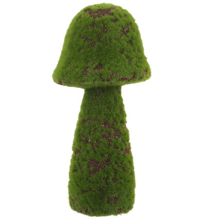 Realistic Moss Covered Mushroom Sculpture Set of 1 Decorative Flocked Mushrooms for Indoor Outdoor Decor