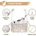 thumbnail image 3 of Hamaca de macramé para gatos con percha para ventana, estilo bohemio, para montar en la pared, con peso de hasta 35 libras., 3 of 4